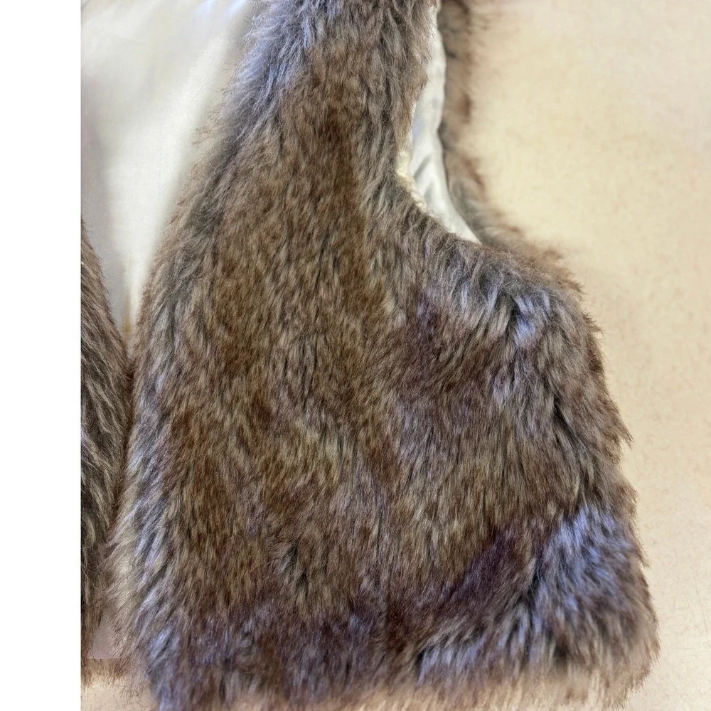 The Children's Place Girls Faux Fur Vest‎ Brown Grey Size S 5/6